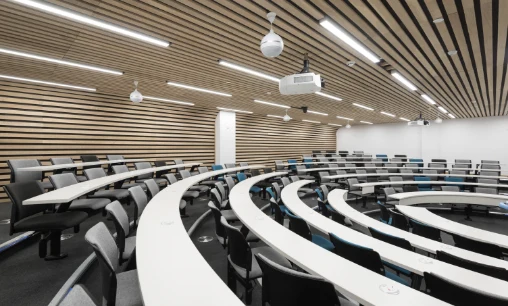 Inside a lecture hall